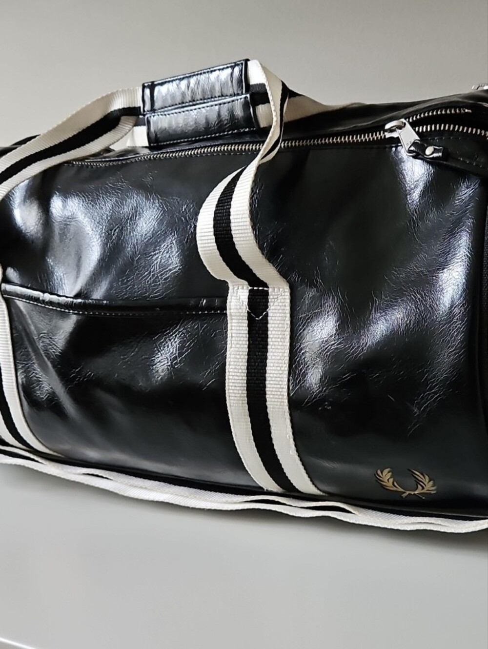 Fred Perry Two-Tone Faux-Leather Weekend Duffle Bag